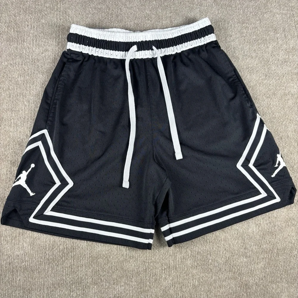 Nike Air Jordan Dri-FIT Diamond Basketball Shorts Black White Men's Medium